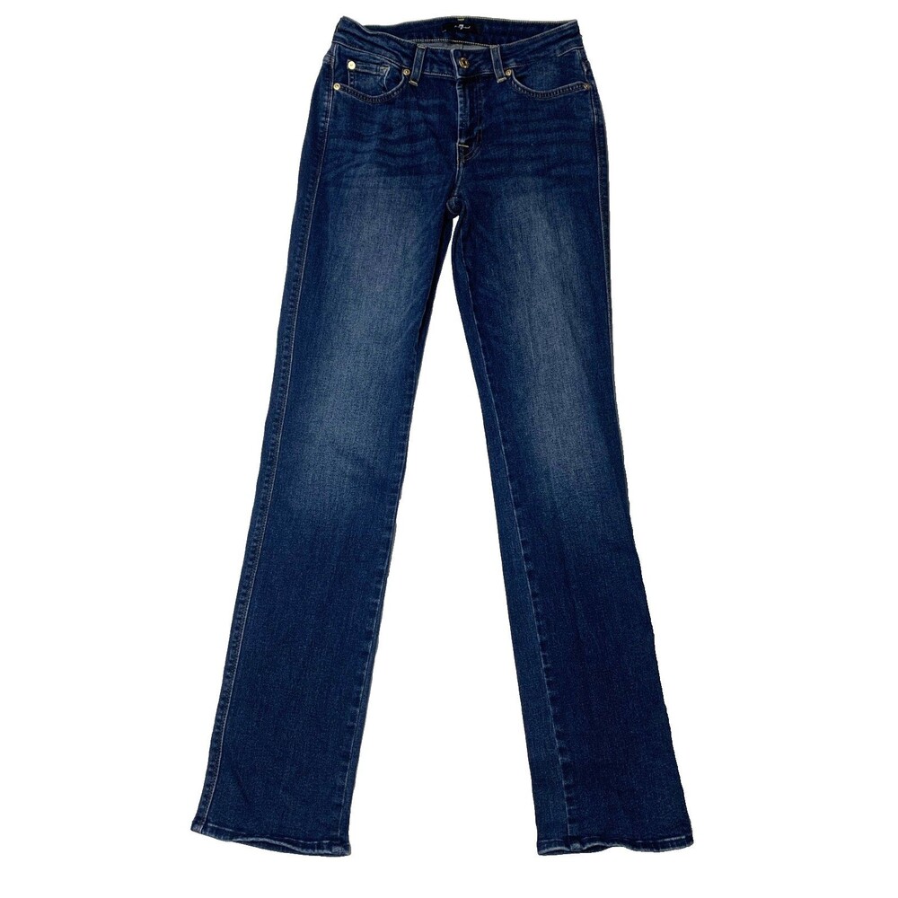 7 For All Mankind Kimmie Jeans 27 Blue Straight 32"Inseam